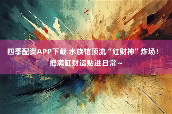 四季配资APP下载 水族馆顶流“红财神”炸场！ 把满缸财运贴进日常～