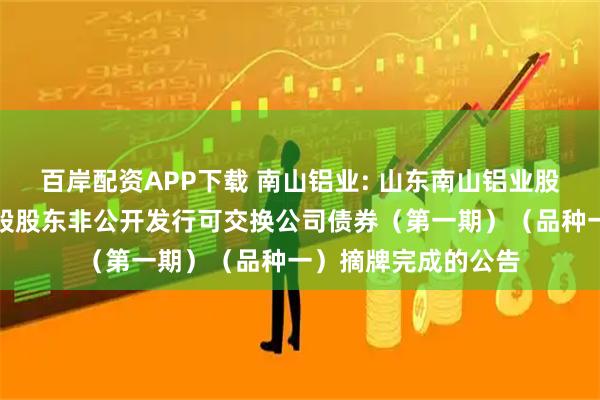 百岸配资APP下载 南山铝业: 山东南山铝业股份有限公司关于控股股东非公开发行可交换公司债券(第一期)(品种一)摘牌完成的公告