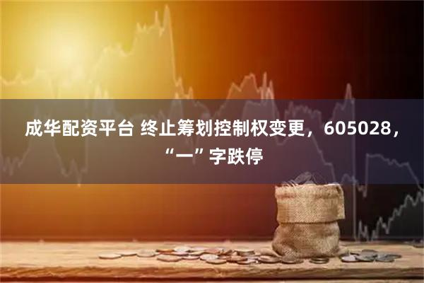 成华配资平台 终止筹划控制权变更，605028，“一”字跌停